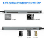 Rocketek CR308 USB3.0 Multi-function Card Reader CF / CFast / SD / MS / TF Card 5 in 1 – Card Slot, Aluminum Alloy