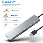 Rocketek CR308 USB3.0 Multi-function Card Reader CF / CFast / SD / MS / TF Card 5 in 1 – Card Slot, Aluminum Alloy