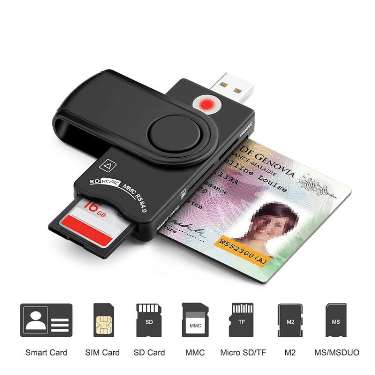 Rocketek SCR10 USB2.0 Smart Card / SD / TF / M2 / MS / SIM Card Reader, SCR10 – Durable Build, Easy to Use