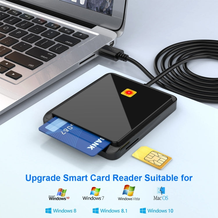 Rocketek CR317 USB 2.0 SIM / ID / CAC Smart Card 2 in 1 Card Reader – Durable Build, Easy to Use