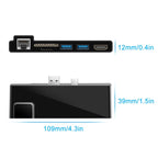 Rocketek SH768 6 in 1 RJ45 / USB 3.0 / HDMI / SD / TF HUB Adapter for Surface Pro 5 / 6 – Card Slot, Aluminum Alloy, TPU, For Surface Pro 5 / 6 with RJ45