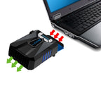 Ice Troll 5 COOLCOLD Portable Laptop Cooling Fan Air Cooler Speed Adjustable High Performance Notebook Fan Cooler Controller, USB 5V (Black) – Durable Build, Easy to Use USB 5V (Black) Black