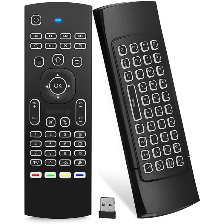 MX3-L White Backlit Version 2.4GHz Fly Air Mouse Wireless Keyboard Remote Control, White Backlit Version – Durable Build, Easy to Use White Backlit Version