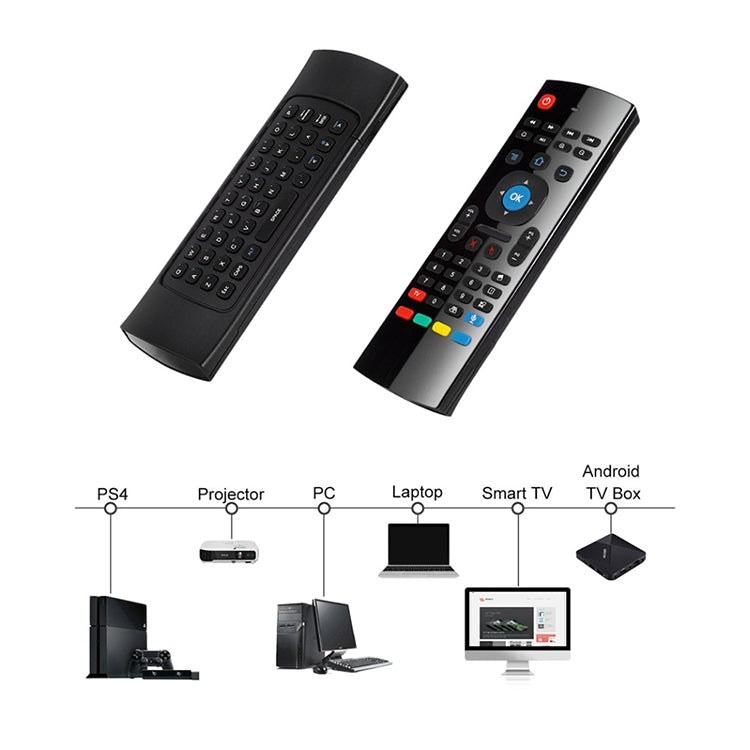 MX3-L Standard Version 2.4GHz Fly Air Mouse Wireless Keyboard Remote Control, Standard Version – Durable Build, Easy to Use