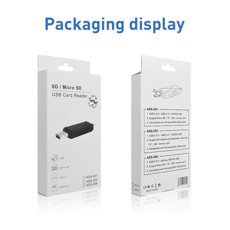 ADS-208 8 Pin+USB+Micro USB Multi-function Card Reader – Card Slot