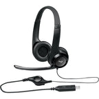 Logitech H390 USB Wired Headset Stereo Headphones with Noise-Cancelling Microphone – Leather, Plug-and-play