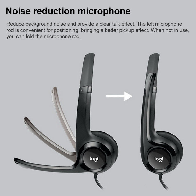 Logitech H390 USB Wired Headset Stereo Headphones with Noise-Cancelling Microphone – Leather, Plug-and-play