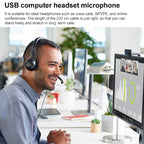 Logitech H390 USB Wired Headset Stereo Headphones with Noise-Cancelling Microphone – Leather, Plug-and-play