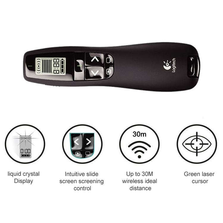 Logitech R800 2.4Ghz USB Wireless Presenter PPT Remote Control Flip Pen, R800 – Flip