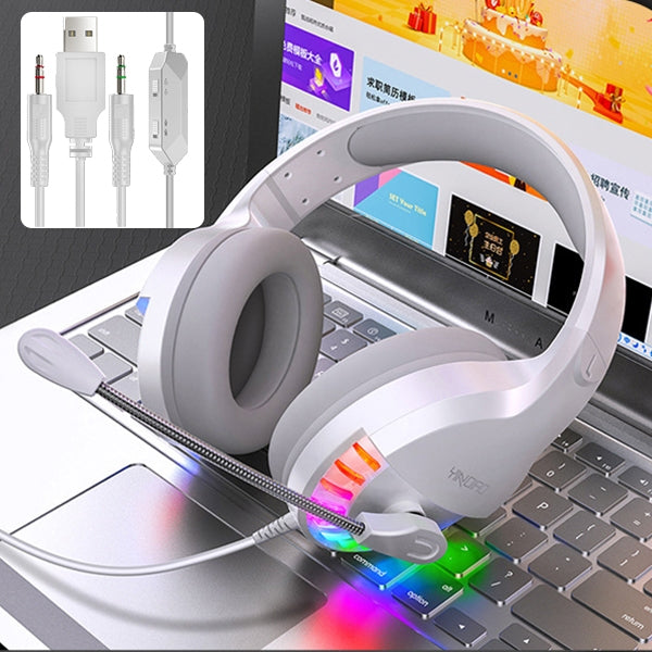 YINDIAO Q2 Head-mounted Wired Gaming Headset with Microphone, Version: Dual 3.5mm + USB, Q2 Dual 3.5mm + USB(White) – TPU Q2 Dual 3.5mm + USB(White) White