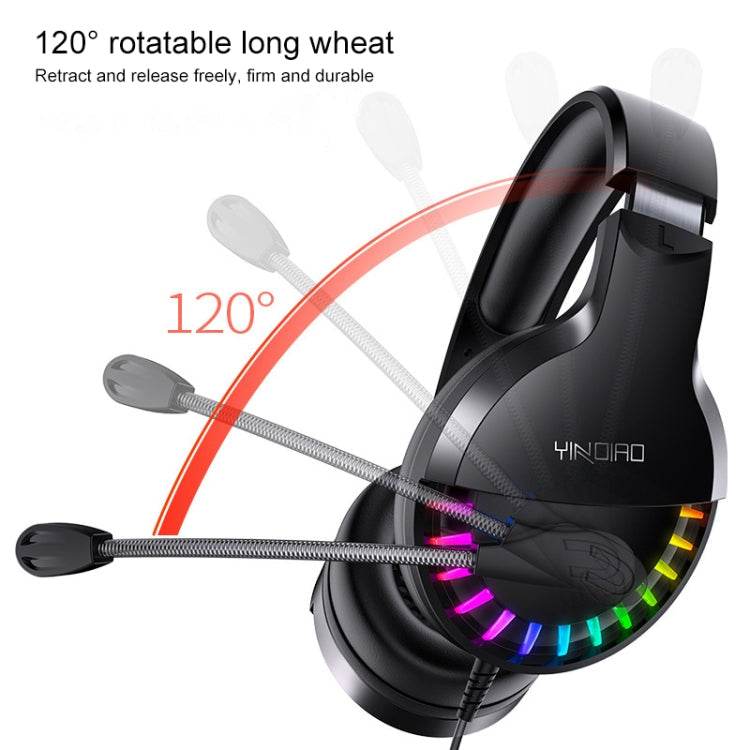 YINDIAO Q2 Head-mounted Wired Gaming Headset with Microphone, Version: Single USB Sound Card, Q2 Single USB Sound Card(White) – TPU
