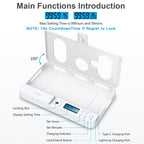 Phone Lock Box – Self-discipline Smart Phone Lock Timing Box, lock01 White