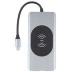 14 in 1 Type-C Docking Station with Wireless Charging(1000M Network Port), 14 in 1 – Wireless Charging, Aluminum Alloy, 4K