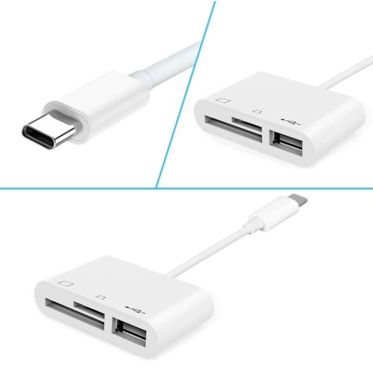 NK103TC Card Reader – 3 in 1 USB-C / Type-C Male to SD + TF + USB Female Camera Reader, NK103TC