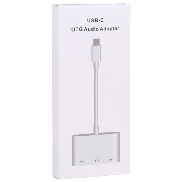 3 in 1 USB-C / Type-C Male to Type-C + USB + 3.5mm Female OTG Adapter,...