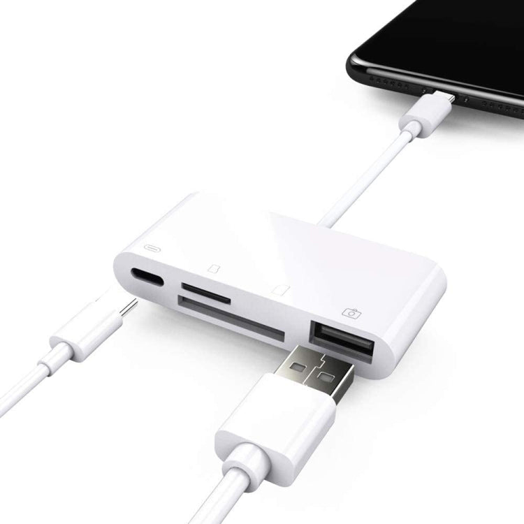 NK108LTC Card Reader – 4 in 1 USB-C Male to SD + TF + USB + Type-C Female Camera Reader, NK108LTC