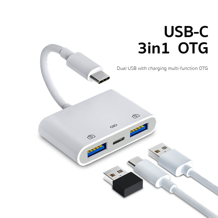 S-202 Adapter – 3 in 1 USB-C / Type-C Male to Type-C + 2 x USB Female Camera Adapter, S-202