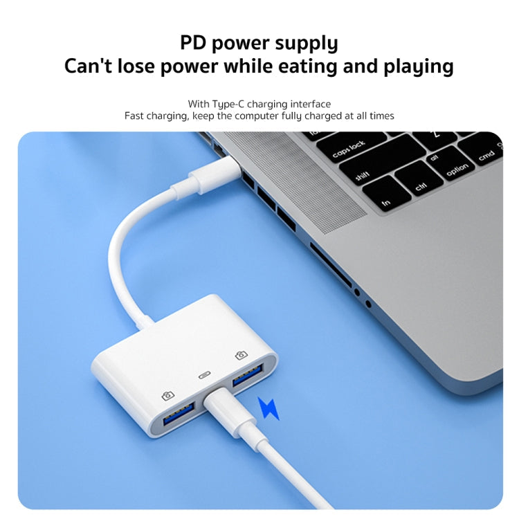 S-202 Adapter – 3 in 1 USB-C / Type-C Male to Type-C + 2 x USB Female Camera Adapter, S-202