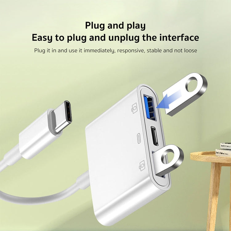 S-202 Adapter – 3 in 1 USB-C / Type-C Male to Type-C + 2 x USB Female Camera Adapter, S-202