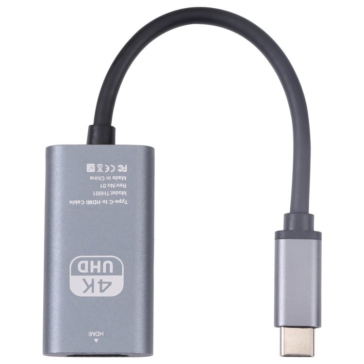 TH001 Adapter – USB-C / Type-C Male to HDTV Female 4K UHD Adapter, TH001 (Grey), TH001...