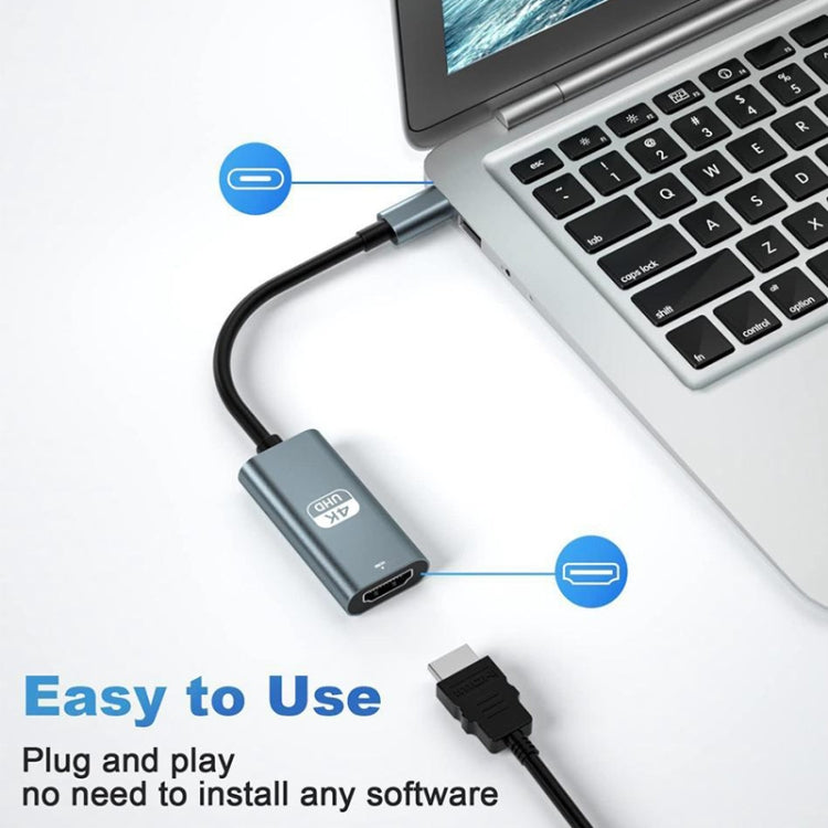 TH001 Adapter – USB-C / Type-C Male to HDTV Female 4K UHD Adapter, TH001 (Grey), TH001...