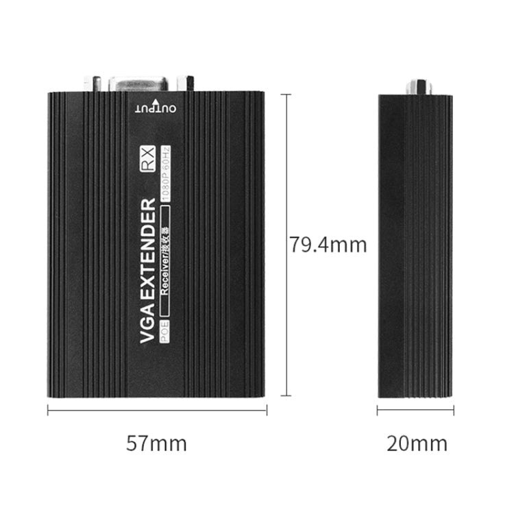 Measy VGA1815 VGA Extender Transmitter and Receiver Converter, POE Single Power Supply, Transmission Distance: 150m, VGA1815 – Aluminum Alloy