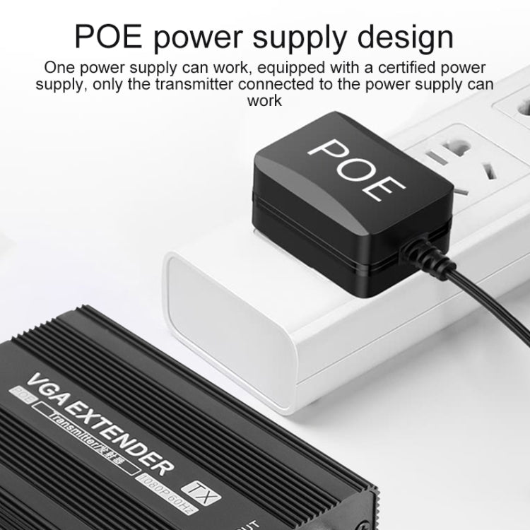 Measy VGA1815 VGA Extender Transmitter and Receiver Converter, POE Single Power Supply, Transmission Distance: 150m, VGA1815 – Aluminum Alloy