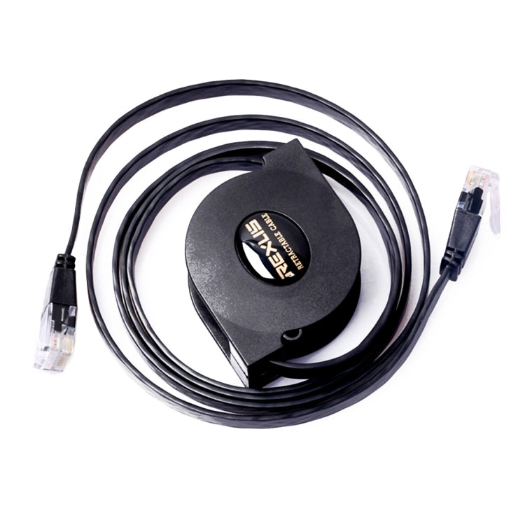 REXLIS 2m CAT6 Retractable Flat RJ45 Ethernet Network LAN Cable, Length: 2m – Durable Build, Easy to Use