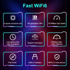 COMFAST 972AX 5400Mbps WiFi6 Free Drive USB Wireless Network Card, CF-972AX – Durable Build, Easy to Use