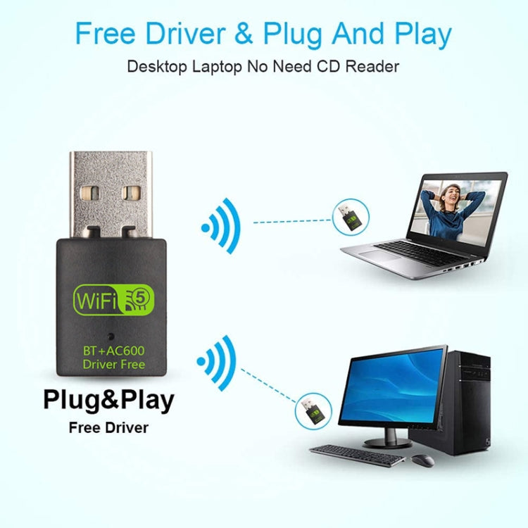 600M Bluetooth WiFi 2 in- 1 USB Network Adapter WiFi Signal Receiver, 605 – Bluetooth