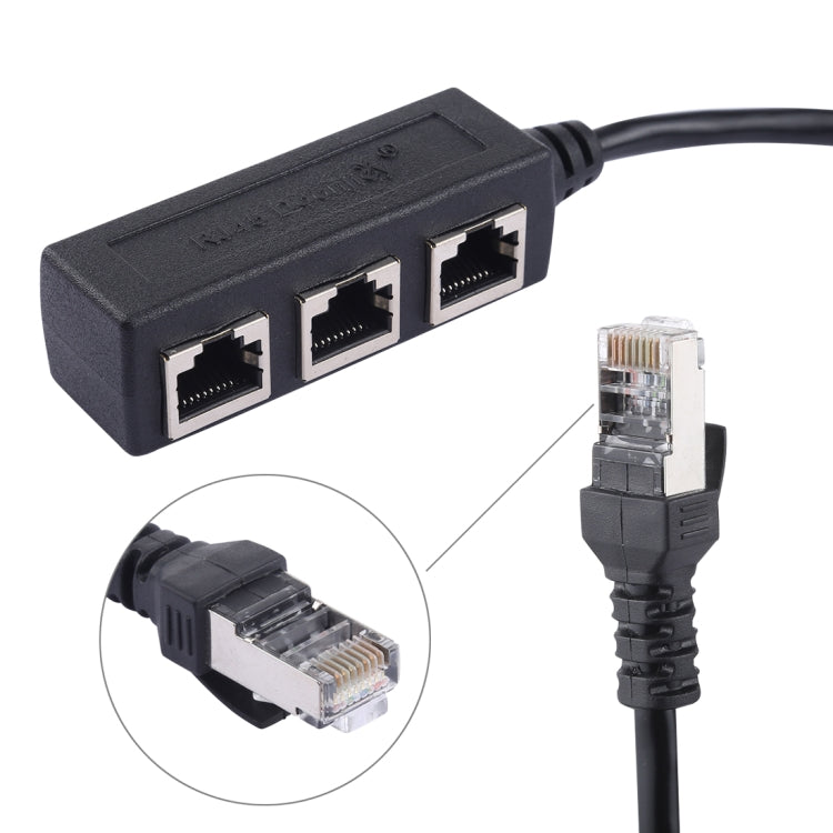 1 to 3 Socket LAN Ethernet Network RJ45 Plug Splitter Extender, 3 Ports RJ45 – Magnetic