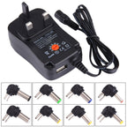 UK Plug Universal 30W Power Wall Plug-in Adapter with 5V 2.1A USB Port, Tips: 8 PCS, Cable Length: About 1.2m, UK Plug UK Plug