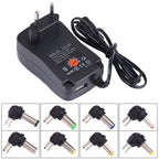 EU Plug Universal 30W Power Wall Plug-in Adapter with 5V 2.1A USB Port, Tips: 6 PCS, Cable Length: About 1.2m, EU Plug EU Plug