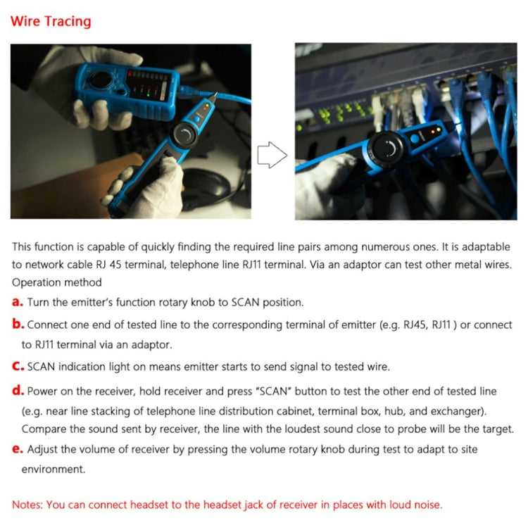 BSIDE FWT11 RJ11 / RJ45 Telephone Wire Tracker Ethernet LAN Network Cable Tester Detector Line Finder, FWT11 Line Finder – Durable Build, Easy to Use