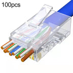 100pcs /Pack Cat5e RJ45 Connector Unshielded Pass Through Modular Plug, Gold: 3u, Cat5e Unshielded Pass Through – Durable Build, Easy to Use Cat5e Unshielded Pass Through