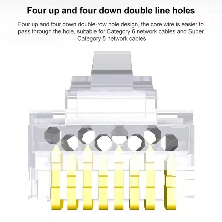 100pcs /Pack Cat5e RJ45 Connector Unshielded Pass Through Modular Plug, Gold: 3u, Cat5e Unshielded Pass Through – Durable Build, Easy to Use
