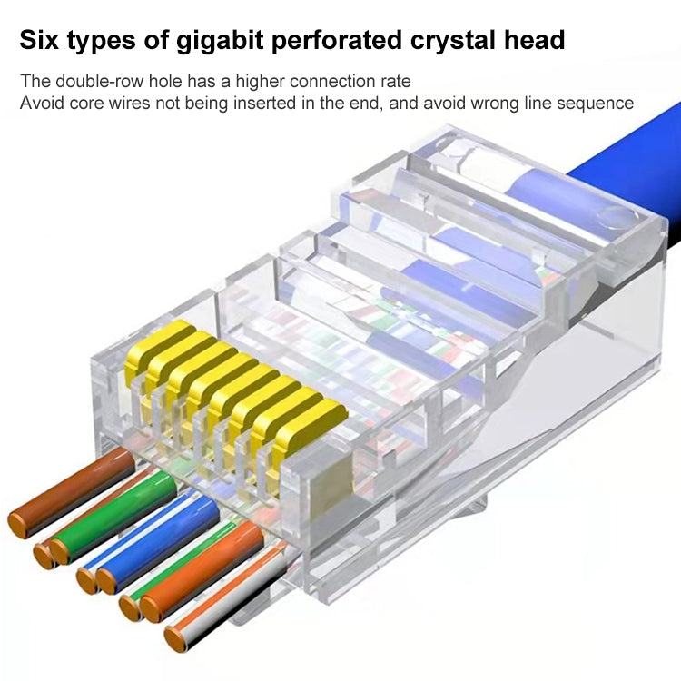 100pcs /Pack Cat6e Unshielded Pass Through RJ45 Connector Modular Plug, Cat6e UnShielded Pass Through – Durable Build, Easy to Use