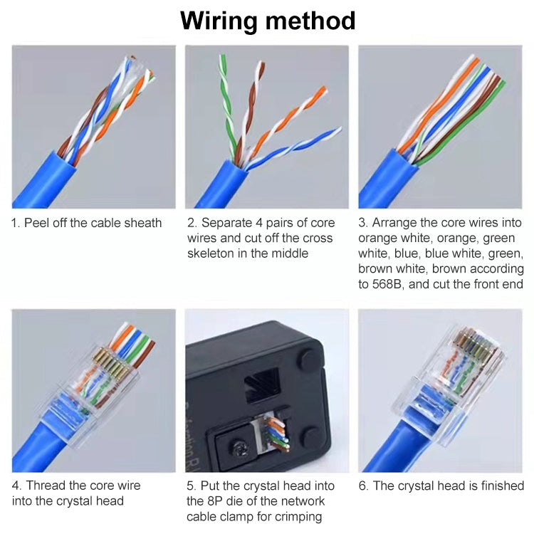 100pcs /Pack Cat6e Unshielded Pass Through RJ45 Connector Modular Plug, Cat6e UnShielded Pass Through – Durable Build, Easy to Use