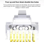 100pcs /Pack Cat6e Unshielded Pass Through RJ45 Connector Modular Plug, Cat6e UnShielded Pass Through – Durable Build, Easy to Use