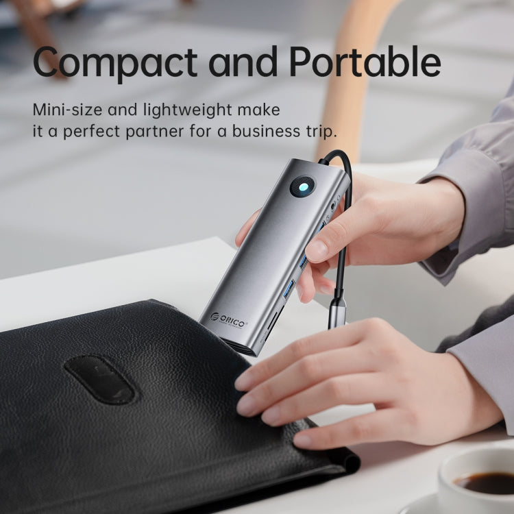ORICO PW11-8PC Type-C / USB-C 8-in-1 5Gbps Multifunction Docking Station, PW11-8PC – Aluminum Alloy, TPU, 4K
