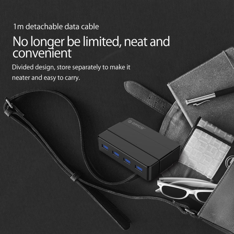 ORICO H4928-U3 ABS High Speed 4 Ports USB 3.0 HUB with 12V Power Adapter for Smartphones / Tablets – Durable Build, Easy to Use