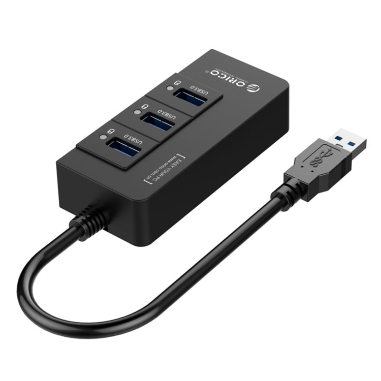 ORICO HR01-U3 ABS 3 Ports USB3.0 HUB Splitter with External RJ45 Gigabit Ethernet Network Card 5 Gbps for Laptops / Desktop / Ultrabook etc. – Durable Build, Easy to Use