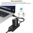 ORICO HR01-U3 ABS 3 Ports USB3.0 HUB Splitter with External RJ45 Gigabit Ethernet Network Card 5 Gbps for Laptops / Desktop / Ultrabook etc. – Durable Build, Easy to Use
