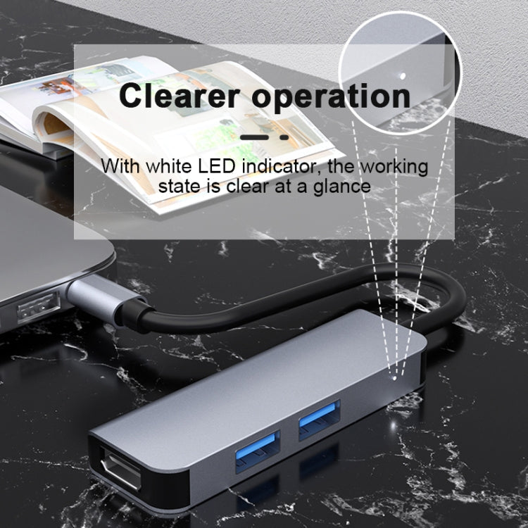 2011N 3 In 1 USB 3.0 x2 + HDMI Multi-function Type-C / USB-C HUB Docking Station, 2011N USB 3.0 x2 + HDMI – Aluminum Alloy