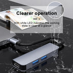2011N 3 In 1 USB 3.0 x2 + HDMI Multi-function Type-C / USB-C HUB Docking Station, 2011N USB 3.0 x2 + HDMI – Aluminum Alloy