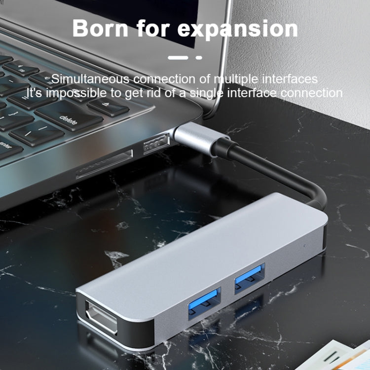 2011N 3 In 1 USB 3.0 x2 + HDMI Multi-function Type-C / USB-C HUB Docking Station, 2011N USB 3.0 x2 + HDMI – Aluminum Alloy