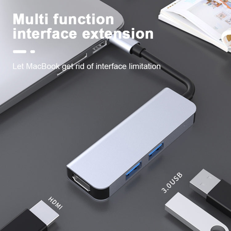 2011N 3 In 1 USB 3.0 x2 + HDMI Multi-function Type-C / USB-C HUB Docking Station, 2011N USB 3.0 x2 + HDMI – Aluminum Alloy