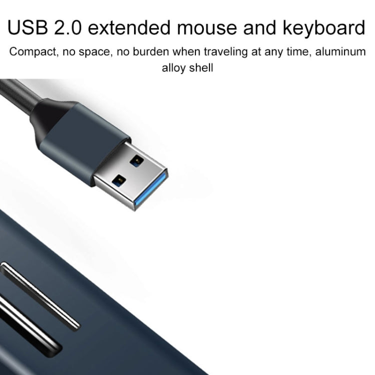 15101 5 in 1 USB3.0 to 3 x USB + SD / TF Card Reader HUB Adapter, USB3.0 – Card Slot, Aluminum Alloy, Data Transmission