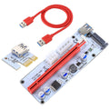 PCE164P-N06 VER008S USB 3.0 PCI-E Express 1x to 16x PCI-E Extender Riser Card Adapter 15 Pin SATA Power 6 Pin + 4 Pin Power Supply Port with 60cm USB Cable, VER008S Red – Durable Build, Easy to Use VER008S Red