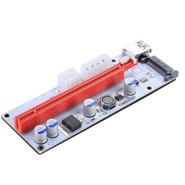 PCE164P-N06 VER008S USB 3.0 PCI-E Express 1x to 16x PCI-E Extender Riser Card Adapter 15 Pin SATA Power 6 Pin + 4 Pin Power Supply Port with 60cm USB Cable, VER008S Red – Durable Build, Easy to Use